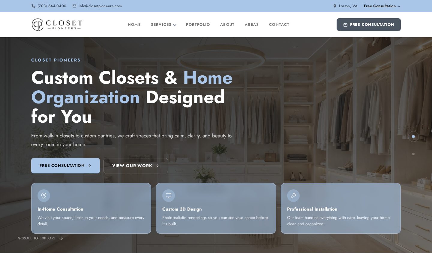 Closet Pioneers website preview